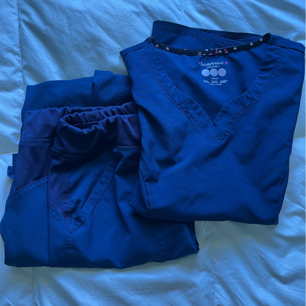 Navy Blue Scrub Set by Heartsoul